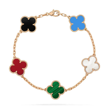 [✨ROSE✨]CLOVER 5 MOTIFS MULTICOLOR  BRACELET