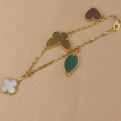 [✨ROSE✨]LUCKY SPRING 5 MOTIF GOLD BRACELET