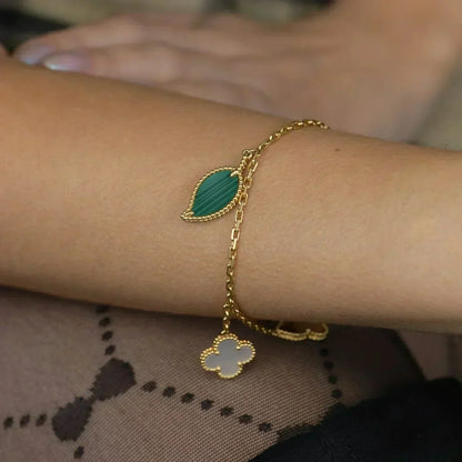 [✨ROSE✨]LUCKY SPRING 5 MOTIF GOLD BRACELET