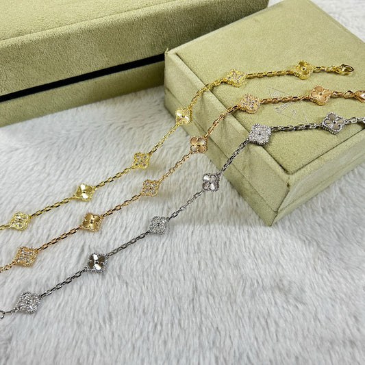 [✨ROSE✨]CLOVER 6 MOTIF DIAMOND LASER BRACELET