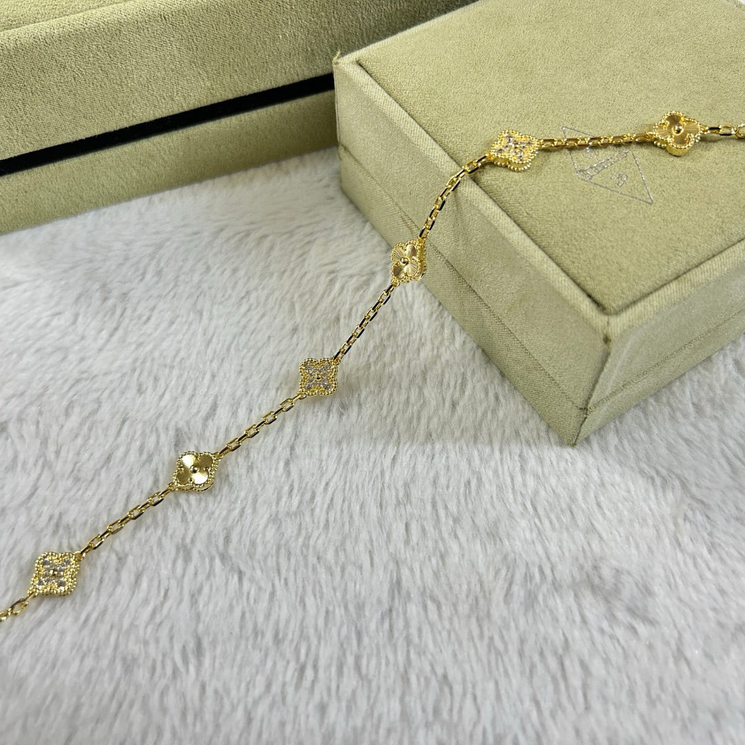 [✨ROSE✨]CLOVER 6 MOTIF DIAMOND LASER BRACELET