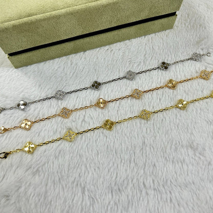 [✨ROSE✨]CLOVER 6 MOTIF DIAMOND LASER BRACELET