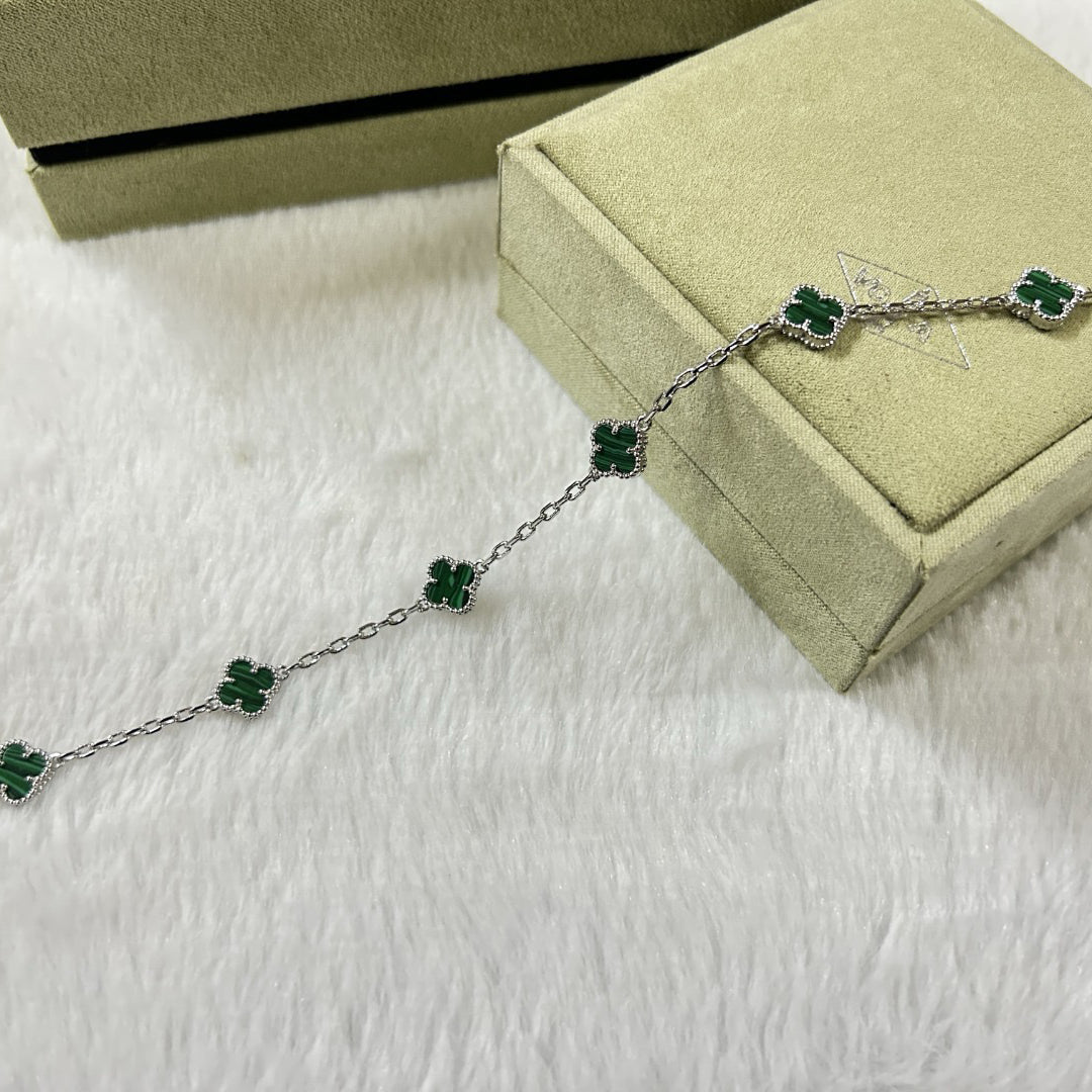 [✨ROSE✨]CLOVER 6 MOTIF MALACHITE BRACELET