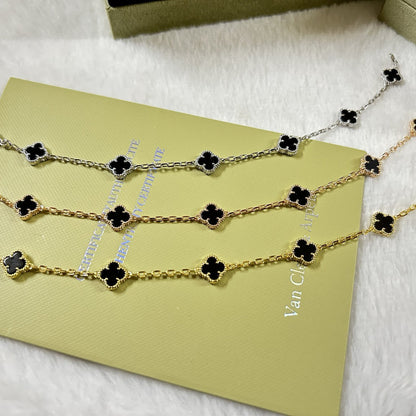 [✨ROSE✨]CLOVER 6 MOTIF  ONYXS BRACELET