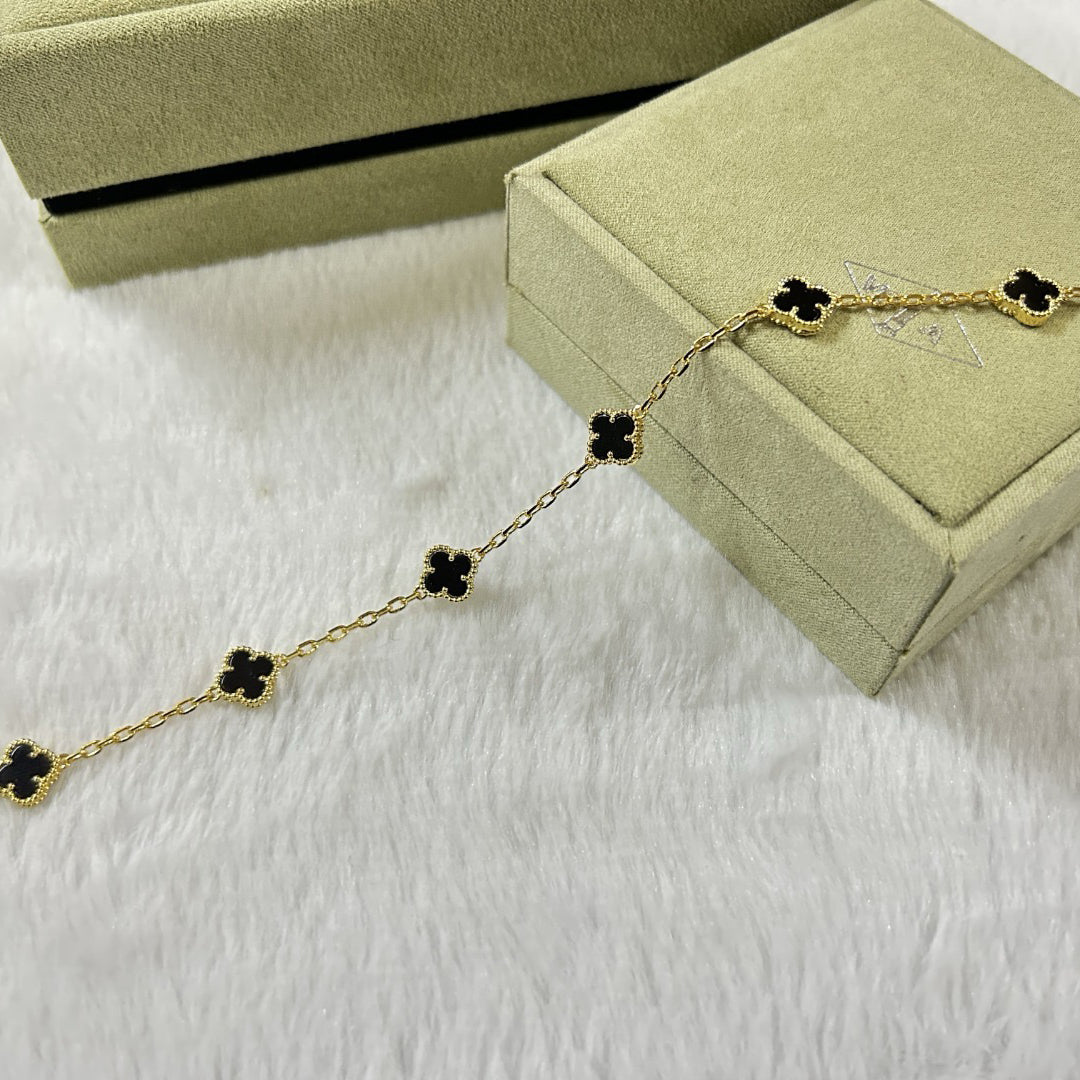 [✨ROSE✨]CLOVER 6 MOTIF  ONYXS BRACELET
