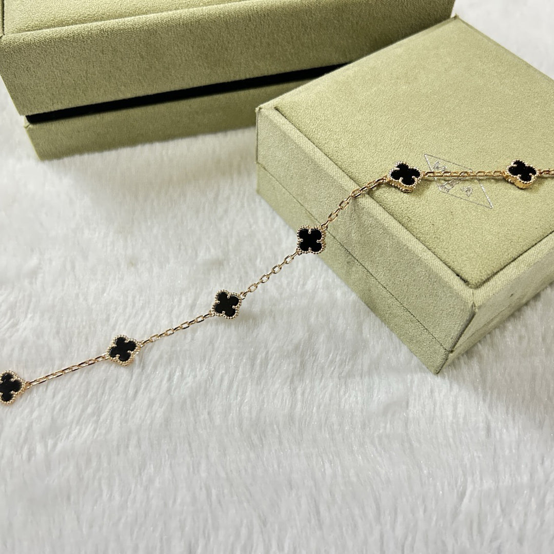 [✨ROSE✨]CLOVER 6 MOTIF  ONYXS BRACELET