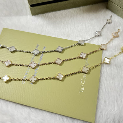 [✨ROSE✨]CLOVER 6 MOTIF WHITE MOP BRACELET