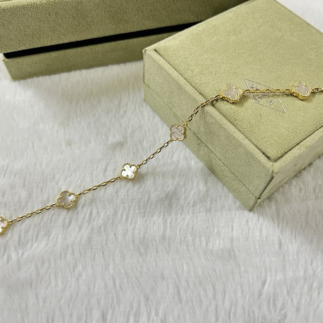 [✨ROSE✨]CLOVER 6 MOTIF WHITE MOP BRACELET