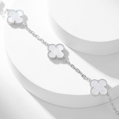 [✨ROSE✨]CLOVER 10 MOTIFS WHITE MOTHER OF PEARL NECKLACE