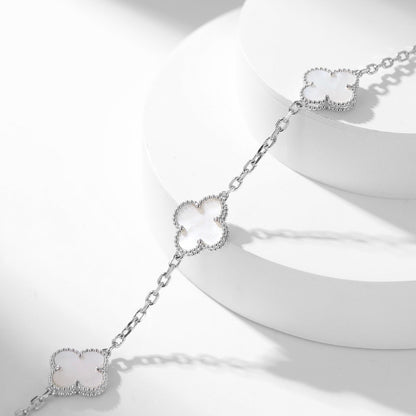 [✨ROSE✨]CLOVER 10 MOTIFS WHITE MOTHER OF PEARL NECKLACE