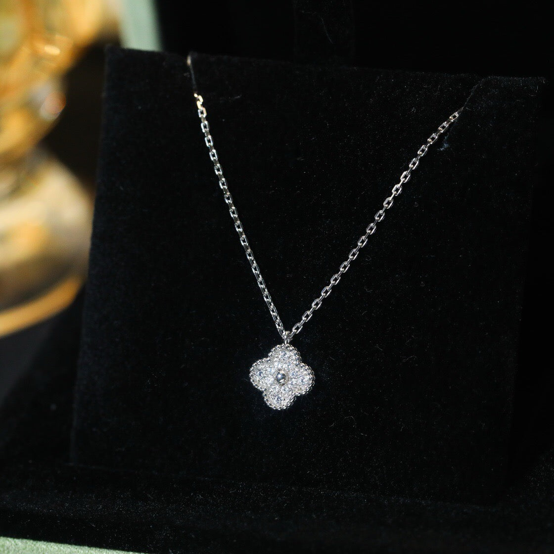 [✨ROSE✨]CLOVER MINI 9.5MM PENDANT DIAMOND NECKLACE