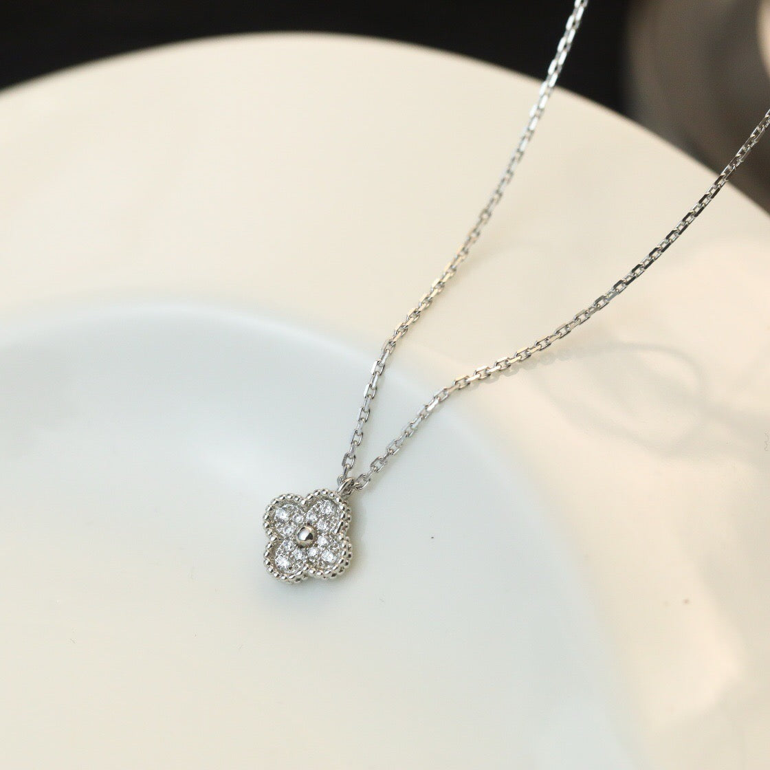 [✨ROSE✨]CLOVER MINI 9.5MM PENDANT DIAMOND NECKLACE