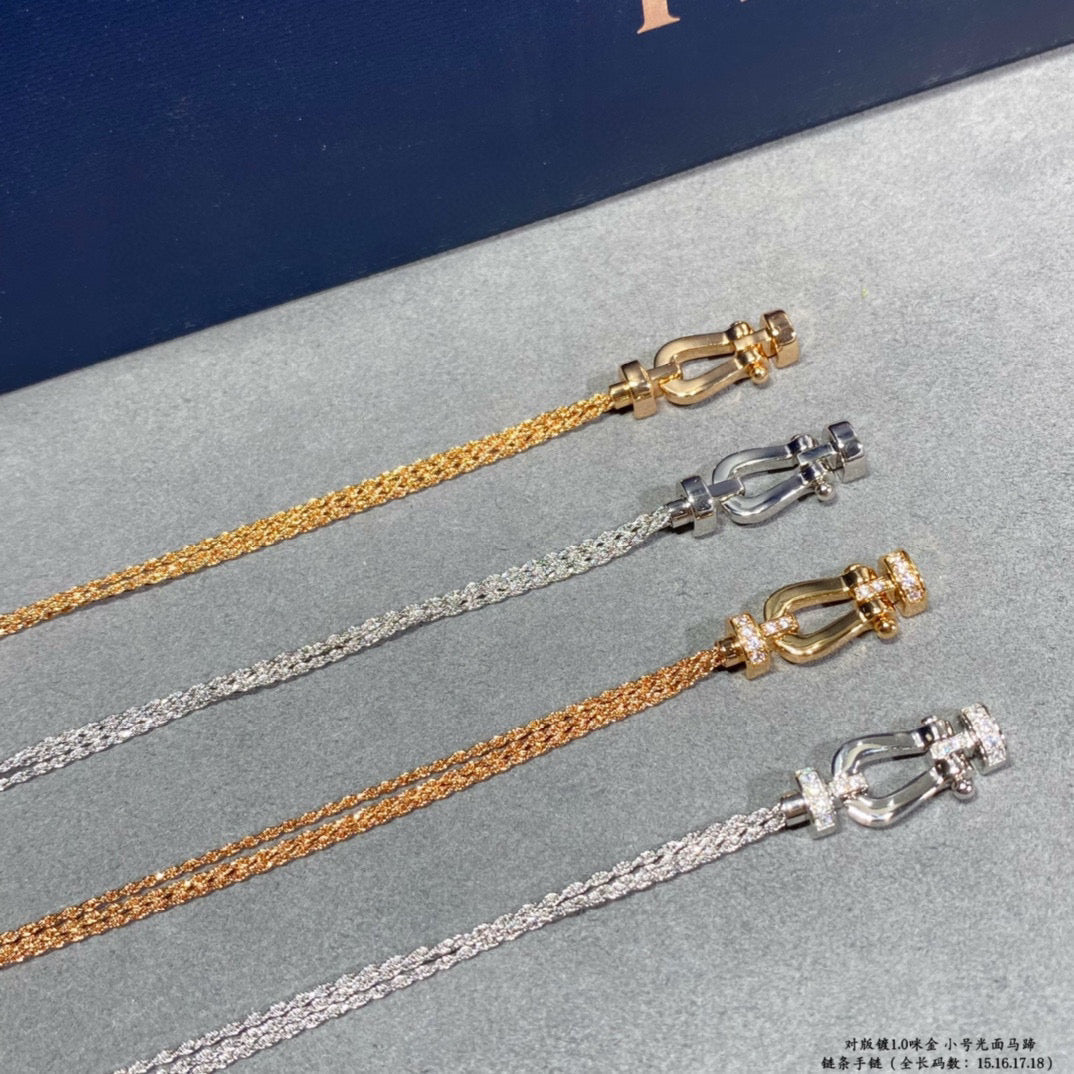 [✨ROSE✨]FORCE SMALL HORSESHOE  DIAMOND CHAIN ROPE BRACELET