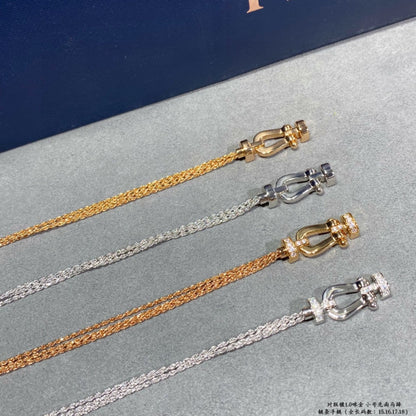 [✨ROSE✨]FORCE SMALL HORSESHOE  DIAMOND CHAIN ROPE BRACELET