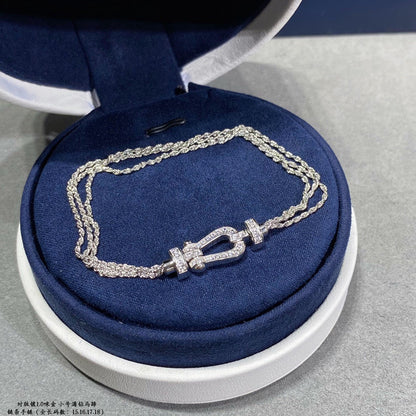 [✨ROSE✨]FORCE SMALL HORSESHOE  DIAMOND CHAIN ROPE BRACELET