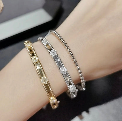 [✨ROSE✨]CLOVER BRACELET 4MM DIAMONDS