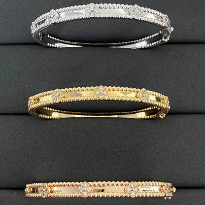 [✨ROSE✨]CLOVER BRACELET 4MM DIAMONDS