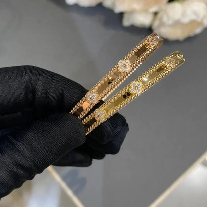 [✨ROSE✨]CLOVER BRACELET 4MM DIAMONDS