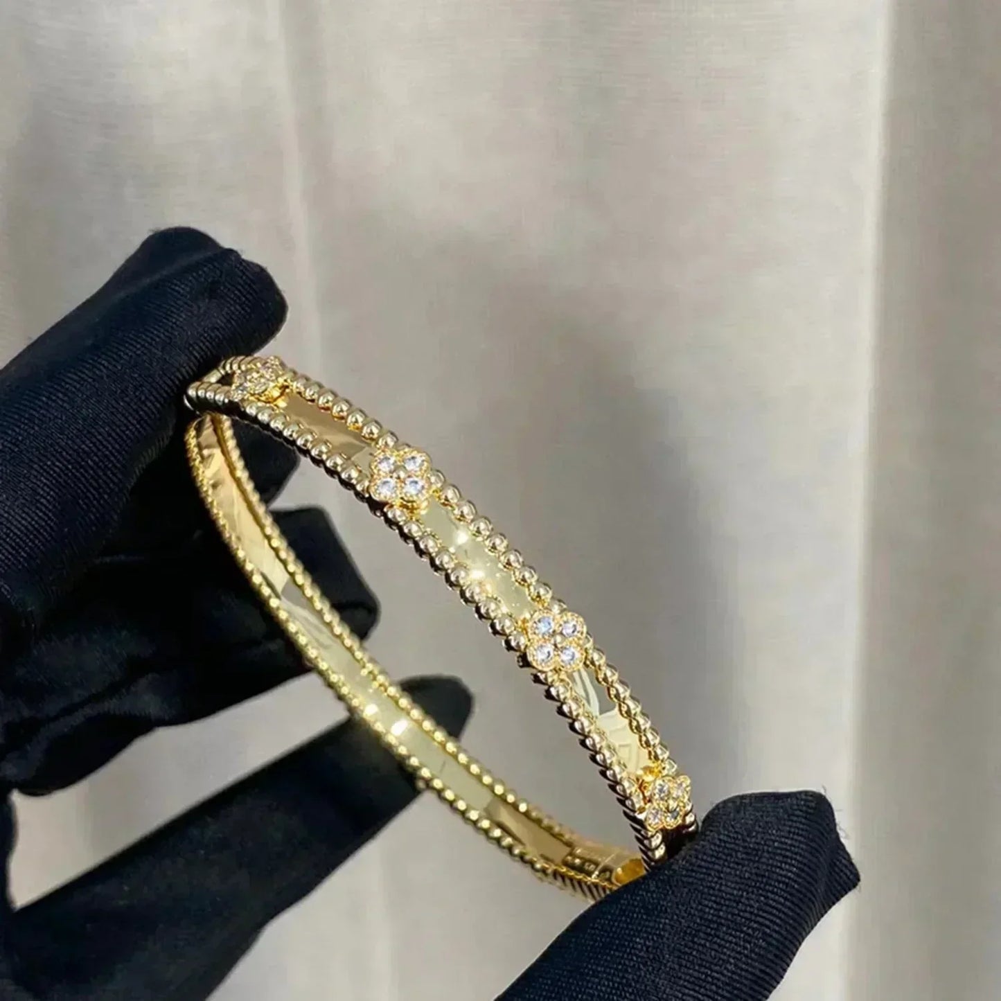 [✨ROSE✨]CLOVER BRACELET 4MM DIAMONDS