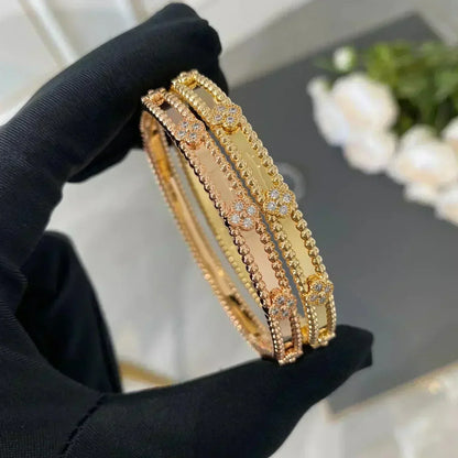 [✨ROSE✨]CLOVER BRACELET 4MM DIAMONDS