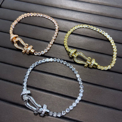 [✨ROSE✨]FORCE  HORSESHOE  DIAMOND TENNIS BRACELET