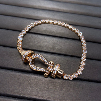 [✨ROSE✨]FORCE  HORSESHOE  DIAMOND TENNIS BRACELET