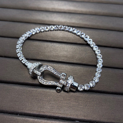[✨ROSE✨]FORCE  HORSESHOE  DIAMOND TENNIS BRACELET