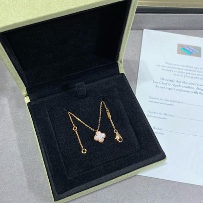 [✨ROSE✨]CLOVER 15MM PINK MOTHER-OF-PEARL SINGLE FLOWER NECKLACE