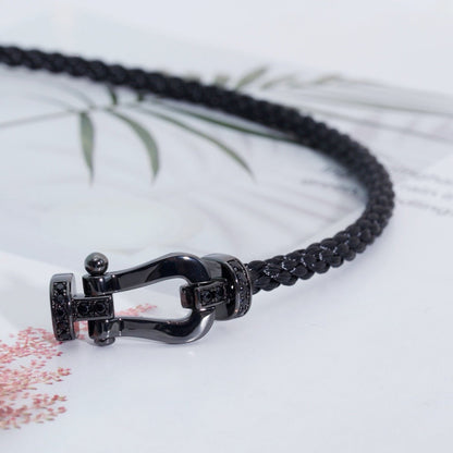 [✨ROSE✨]FORCE LARGE SERIES HORSESHOE BLACK SAMURAI BRACELET