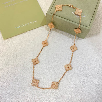 [✨ROSE✨]CLOVER 10 Flower Gold-Plated Necklace