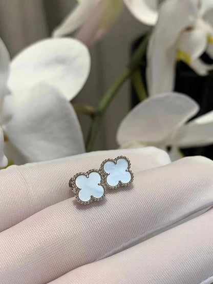 [✨ROSE✨]CLOVER MINI 9.5MM SILVER EARRINGS