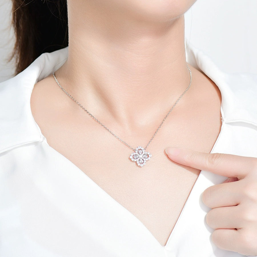 [✨ROSE✨]LOOP NECKLACE FULL MOTIF DIAMOND 16MM MULTIPLE COLORS