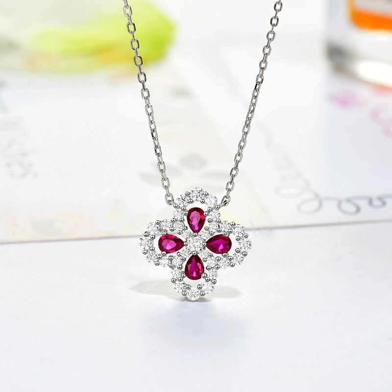 [✨ROSE✨]LOOP NECKLACE FULL MOTIF DIAMOND 16MM MULTIPLE COLORS