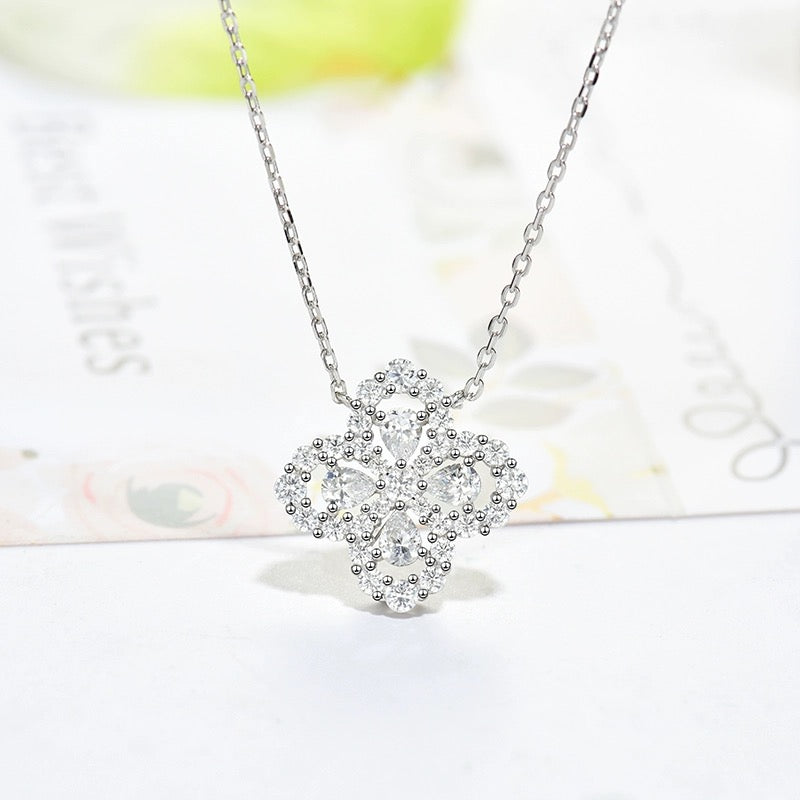 [✨ROSE✨]LOOP NECKLACE FULL MOTIF DIAMOND 16MM MULTIPLE COLORS