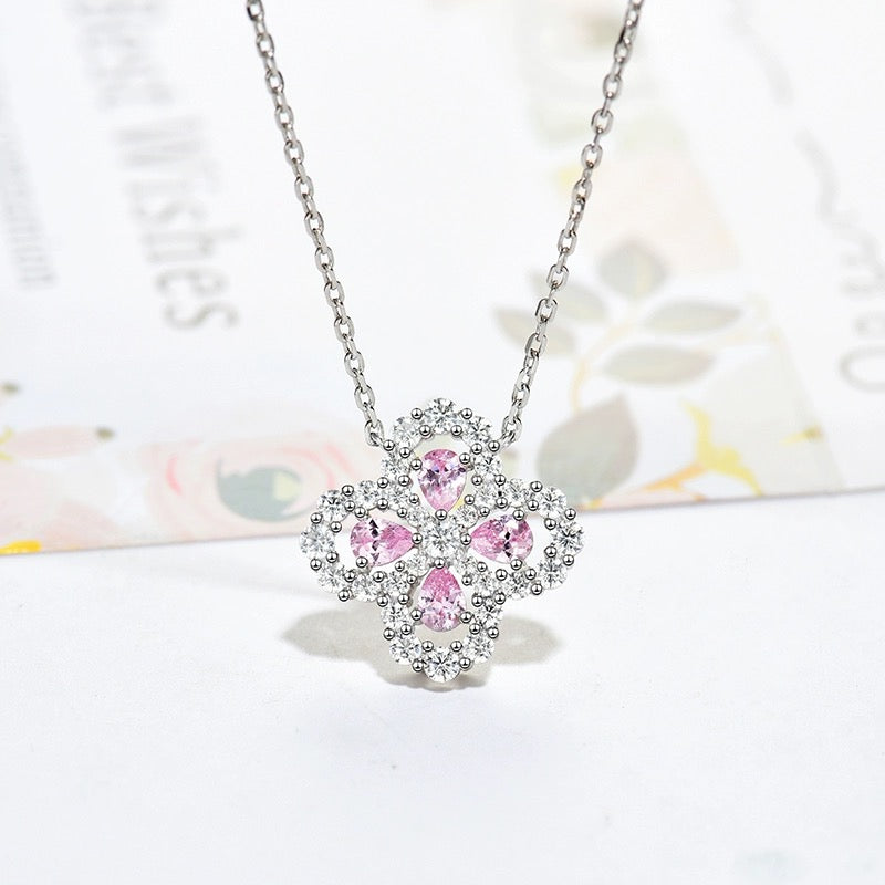 [✨ROSE✨]LOOP NECKLACE FULL MOTIF DIAMOND 16MM MULTIPLE COLORS
