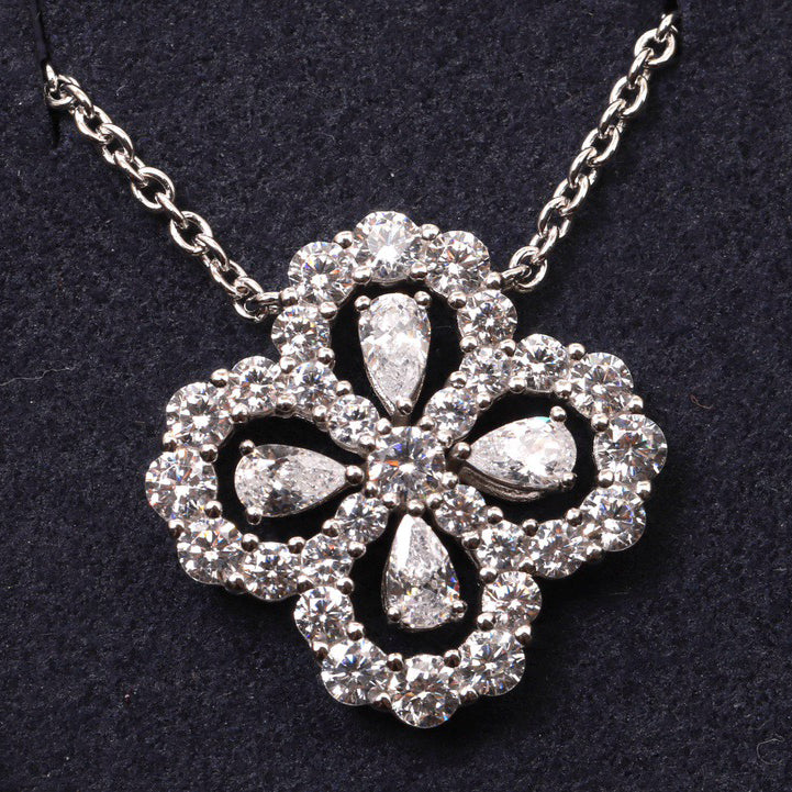 [✨ROSE✨]LOOP NECKLACE FULL MOTIF DIAMOND 16MM MULTIPLE COLORS