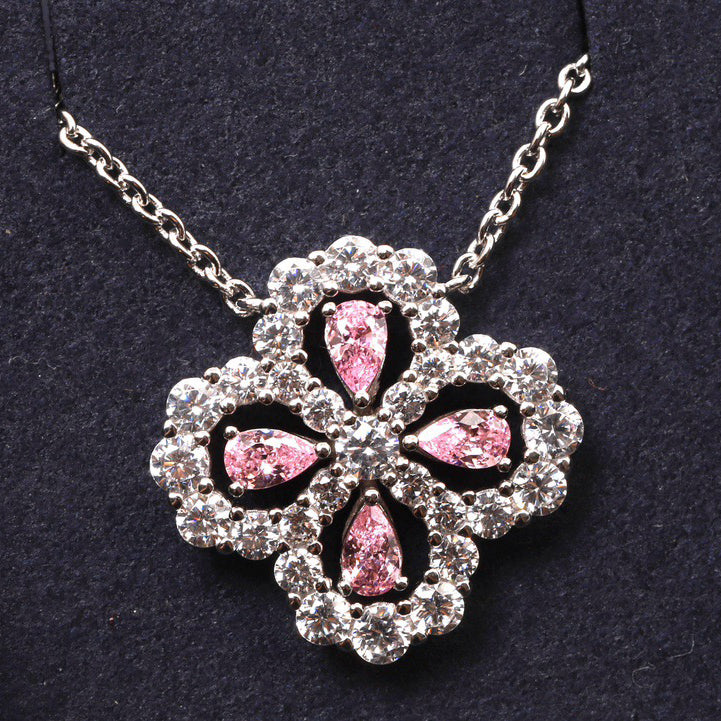 [✨ROSE✨]LOOP NECKLACE FULL MOTIF DIAMOND 16MM MULTIPLE COLORS
