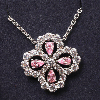 [✨ROSE✨]LOOP NECKLACE FULL MOTIF DIAMOND 16MM MULTIPLE COLORS