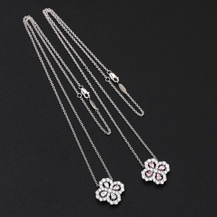 [✨ROSE✨]LOOP NECKLACE FULL MOTIF DIAMOND 16MM MULTIPLE COLORS