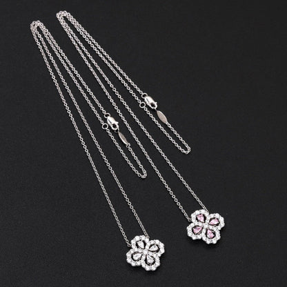 [✨ROSE✨]LOOP NECKLACE FULL MOTIF DIAMOND 16MM MULTIPLE COLORS