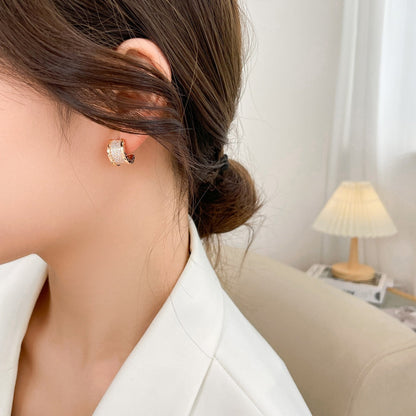 [✨ROSE✨]ZERO 1 DIAMOND PAVED EARRINGS