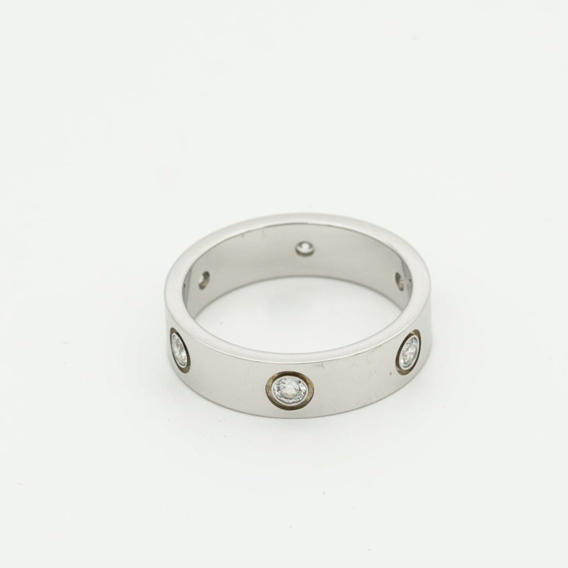 [✨ROSE✨]LOVE RING 5.5MM 6 DIAMONDS SILVER