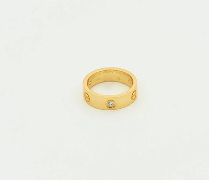 [✨ROSE✨]LOVE RING 5.5MM 3 DIAMONDS GOLD