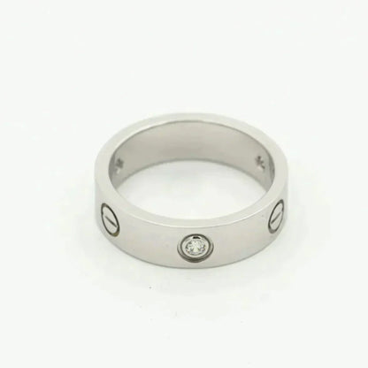 [✨ROSE✨]LOVE RING 5.5MM 3 DIAMONDS SILVER