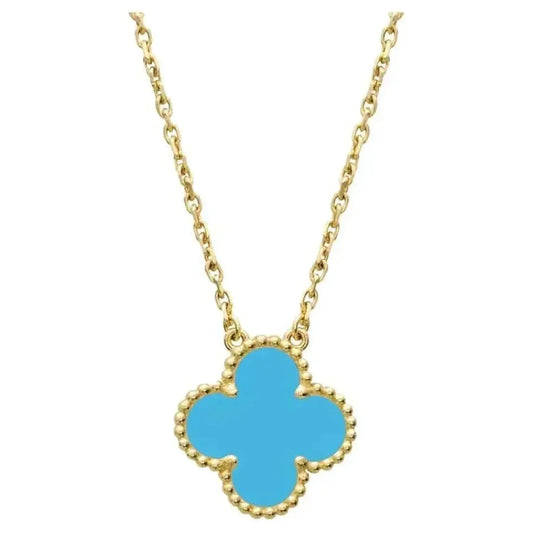 [✨ROSE✨]CLOVER 15MM VINTAGE TURQUOISE NECKLACE
