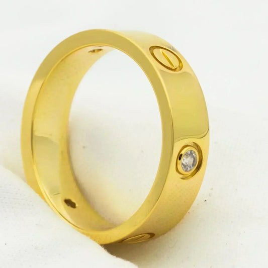 [✨ROSE✨]LOVE RING 5.5MM 3 DIAMONDS GOLD
