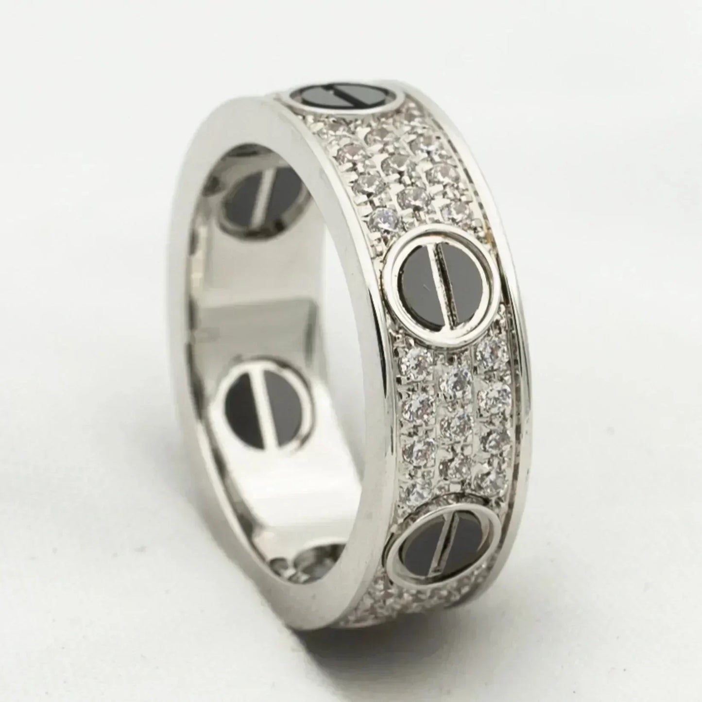 [✨ROSE✨]LOVE RING 5.5MM DIAMONDS PAVED CERAMIC