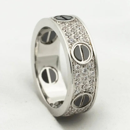 [✨ROSE✨]LOVE RING 5.5MM DIAMONDS PAVED CERAMIC