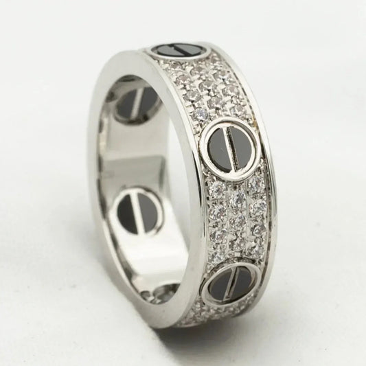 [✨ROSE✨]LOVE RING 5.5MM DIAMONDS PAVED CERAMIC