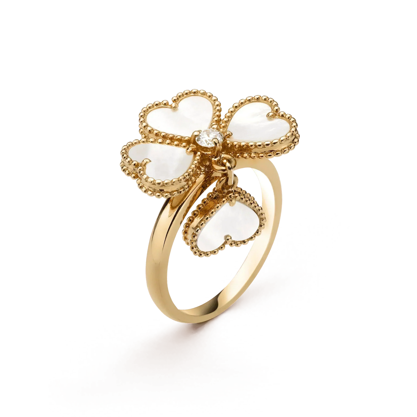 [✨ROSE✨]SWEET CLOVER WHITE MOP RING